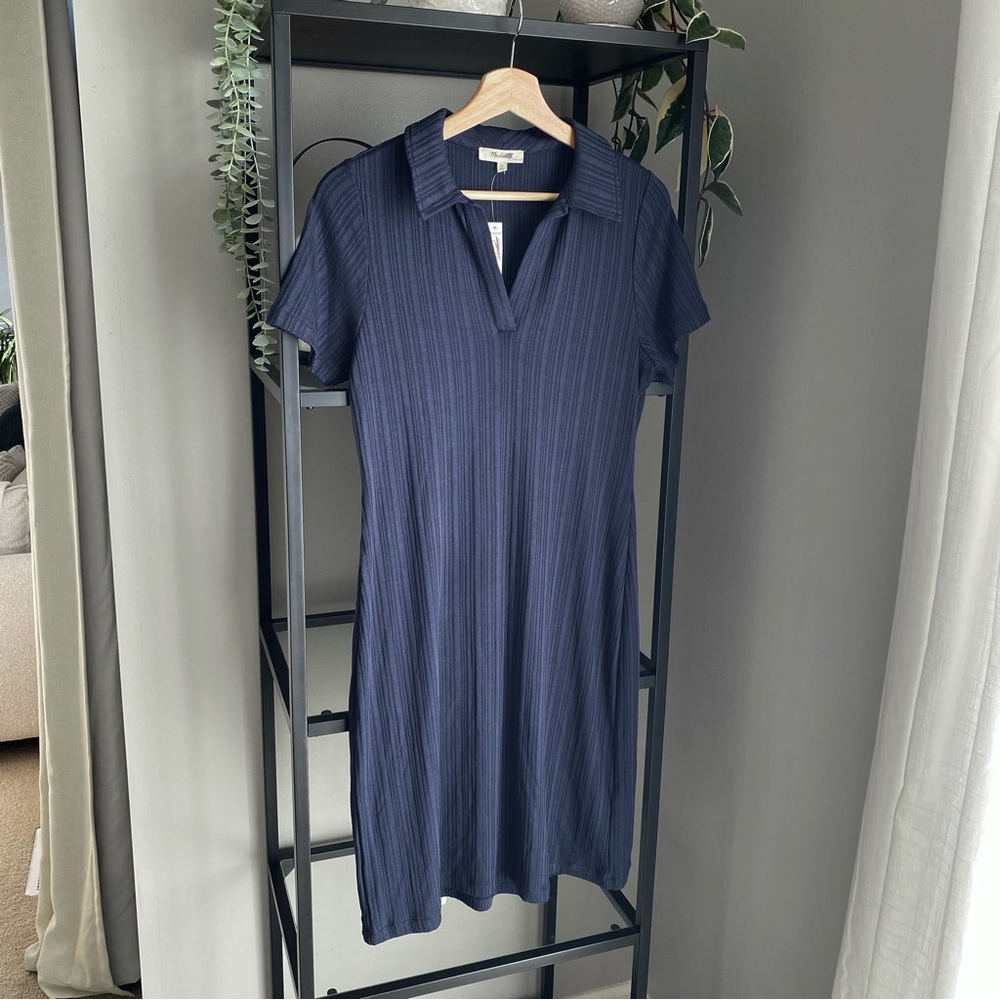 NWT Madewell Ribbed Polo Mini Dress